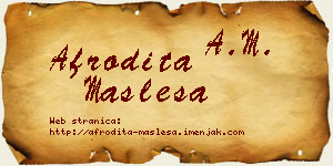 Afrodita Masleša vizit kartica